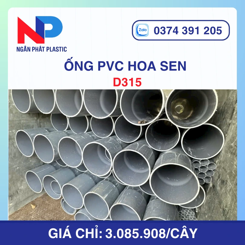 Ống Nhựa PVC D315 Hoa Sen